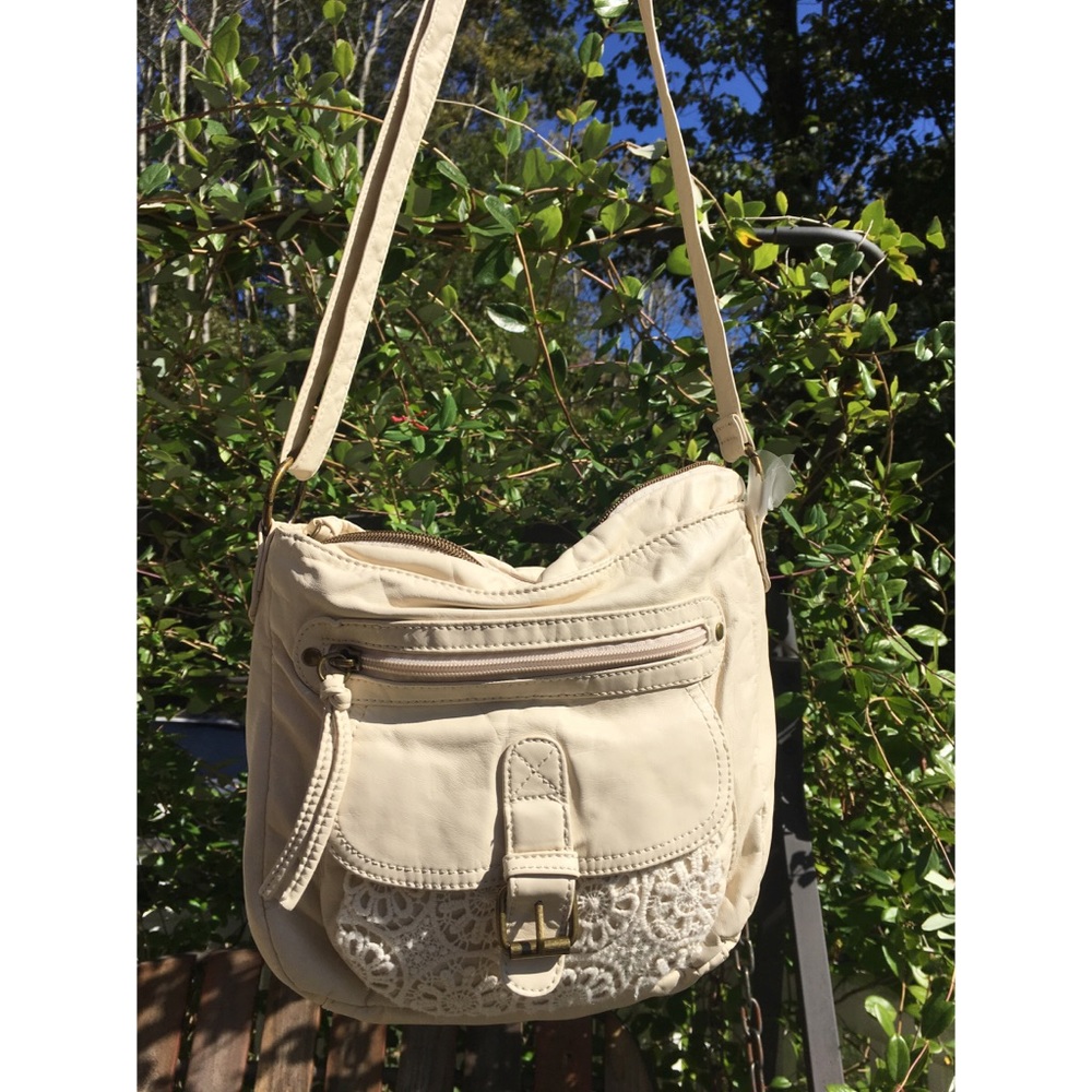 NEW Joe Boxer Faux Leather Bag with Lace